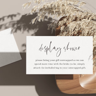 Moderne minimalistische Script Display Douche Informatiekaartje