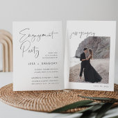 Moderne minimalistische Script Engagement Party Fo Kaart