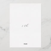 Moderne minimalistische script folie trouwkaart uitnodiging (Achterkant)