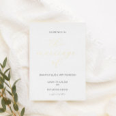 Moderne minimalistische script folie trouwkaart uitnodiging