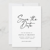 Moderne Minimalistische Script Foto Eenvoudige bru Save The Date (Voorkant)