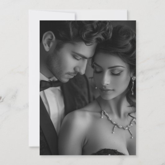 Moderne Minimalistische Script Foto Eenvoudige bru Save The Date (Achterkant)