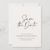 Moderne minimalistische script foto eenvoudige tro save the date (Voorkant)