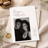 Moderne Minimalistische Script Foto Huwelijk Save The Date