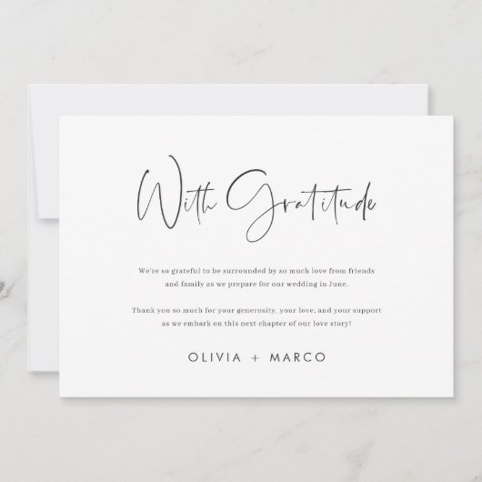 Moderne minimalistische script foto plat bedankkaart (Voorkant)