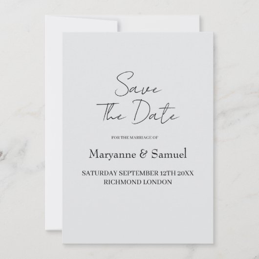 Moderne Minimalistische Script Foto Save the Date (Voorkant)