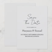 Moderne Minimalistische Script Foto Save the Date (Voorkant / Achterkant)