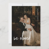 Moderne Minimalistische Script Foto Trouw Elopemen Aankondiging (Voorkant)