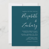 Moderne Minimalistische Script Foto Turquoise Blau Kaart (Voorkant)