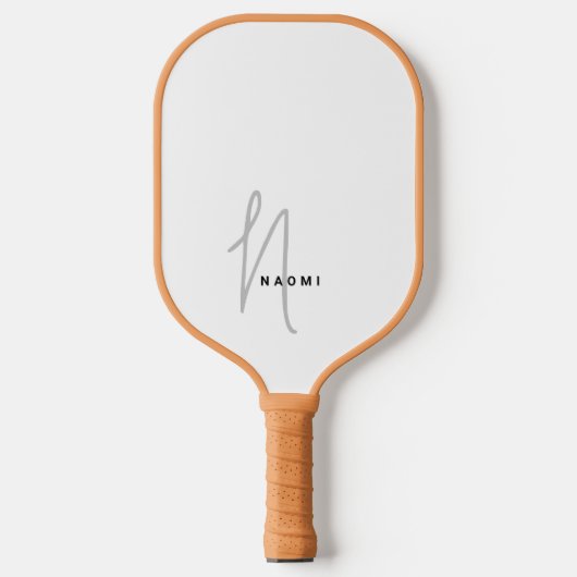 Moderne Minimalistische Script Gebrevetteerde Init Pickleball Paddle (Voorkant)