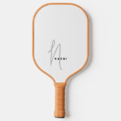 Moderne Minimalistische Script Gebrevetteerde Init Pickleball Paddle (Achterkant)