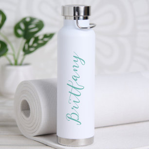 Moderne Minimalistische Script Gepersonaliseerd Waterfles
