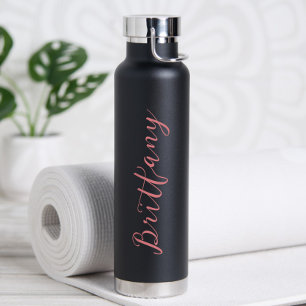 Moderne Minimalistische Script Gepersonaliseerd Waterfles