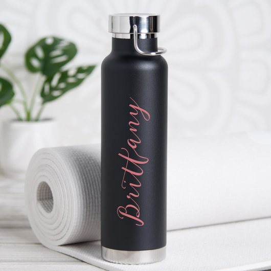 Moderne Minimalistische Script Gepersonaliseerd Waterfles