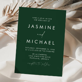 Moderne Minimalistische Script Groene Trouwkaart Kaart