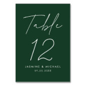 Moderne Minimalistische Script Groene Trouwkaart Kaart (Voorkant)