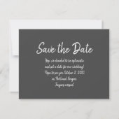 Moderne Minimalistische Script Handgeschreven Huwe Save The Date (Achterkant)