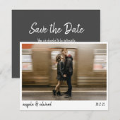 Moderne Minimalistische Script Handgeschreven Huwe Save The Date (Voorkant / Achterkant)