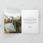 Moderne Minimalistische Script Hart Trouwfoto Lett Bedankkaart (Binnen)