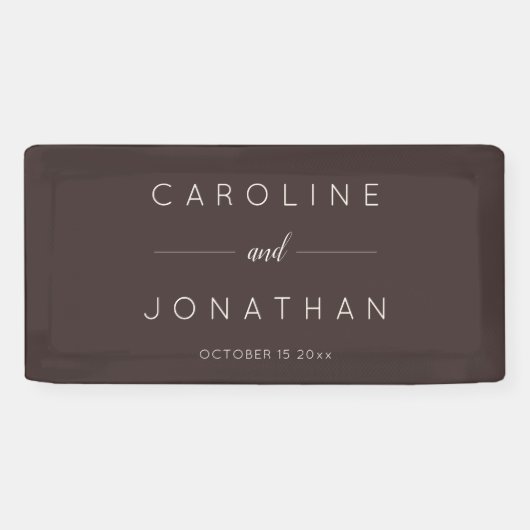 Moderne Minimalistische Script Herfst Bruine Aange Spandoek (Horizontaal)