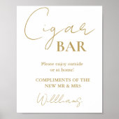 Moderne Minimalistische Script Huwelijks Sigarenba Poster (Voorkant)
