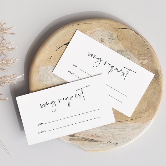 Moderne minimalistische script huwelijkslied verzo informatiekaartje