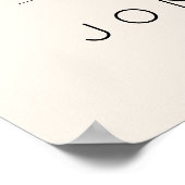 Moderne Minimalistische Script Ivoor Huwelijk Poster (Hoek)