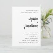 Moderne Minimalistische Script | Koppels Shower Kaart (Staand voorkant)