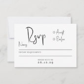Moderne Minimalistische Script Lettertypografie Fo RSVP Kaartje (Voorkant)