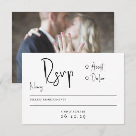 Moderne Minimalistische Script Lettertypografie Fo RSVP Kaartje