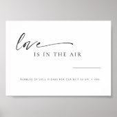 Moderne, minimalistische Script Love in Air Weddin Poster (Voorkant)