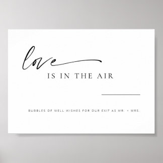 Moderne, minimalistische Script Love in Air Weddin Poster
