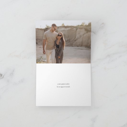 Moderne Minimalistische Script "Met Dankbaarheid" Bedankkaart (Binnen)