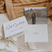 Moderne Minimalistische Script "Met Dankbaarheid" Bedankkaart