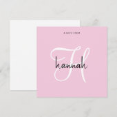 Moderne Minimalistische Script Monogram Notitie Va Notitiekaartje (Voorkant / Achterkant)