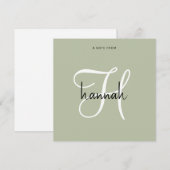 Moderne Minimalistische Script Monogram Salie Groe Notitiekaartje (Voorkant / Achterkant)