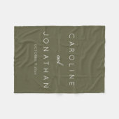 Moderne Minimalistische Script Olive Moss Huwelijk Fleece Deken (Voorkant (Horizontaal))