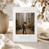 Moderne Minimalistische Script Over Foto Bruiloft Save The Date