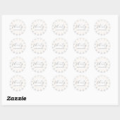 Moderne Minimalistische Script Parel Zonnegloed Ve Ronde Sticker (Vel)