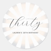 Moderne Minimalistische Script Parel Zonnegloed Ve Ronde Sticker (Voorkant)