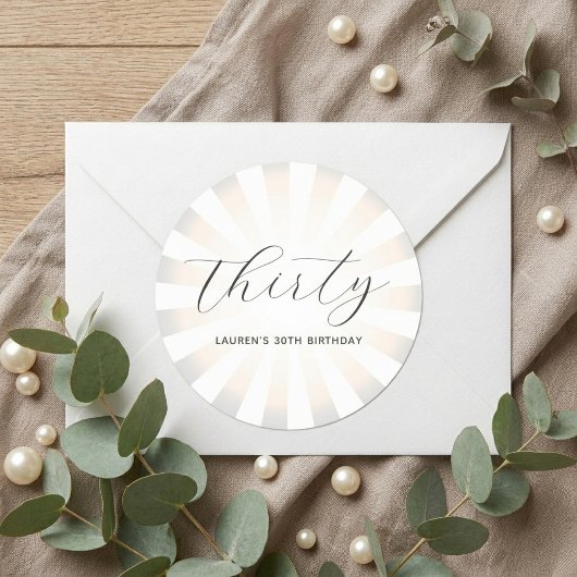 Moderne Minimalistische Script Parel Zonnegloed Ve Ronde Sticker