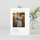 Moderne Minimalistische Script QR Code Foto Budget Kaart (Staand voorkant)