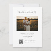 Moderne Minimalistische Script QR Code Foto Budget Kaart (Achterkant)