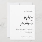 Moderne Minimalistische Script | QR Code RSVP Trou Kaart (Voorkant)