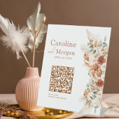 Moderne Minimalistische Script QR Code Trouwstoele Reclamebord Met Voetstuk