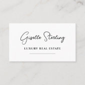 Moderne Minimalistische Script QR-code Visitekaartje (Voorkant)
