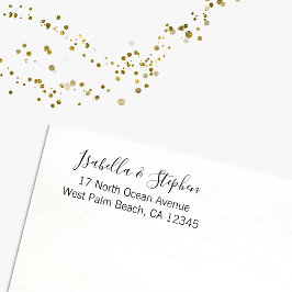 Moderne Minimalistische Script Retouradres Paren Rubberstempel