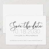Moderne Minimalistische Script Save the Date (Voorkant / Achterkant)