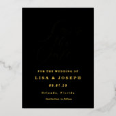 Moderne Minimalistische Script Save the Date Folie Folie Uitnodiging (Voorkant)