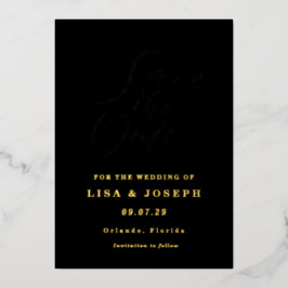 Moderne Minimalistische Script Save the Date Folie Uitnodiging